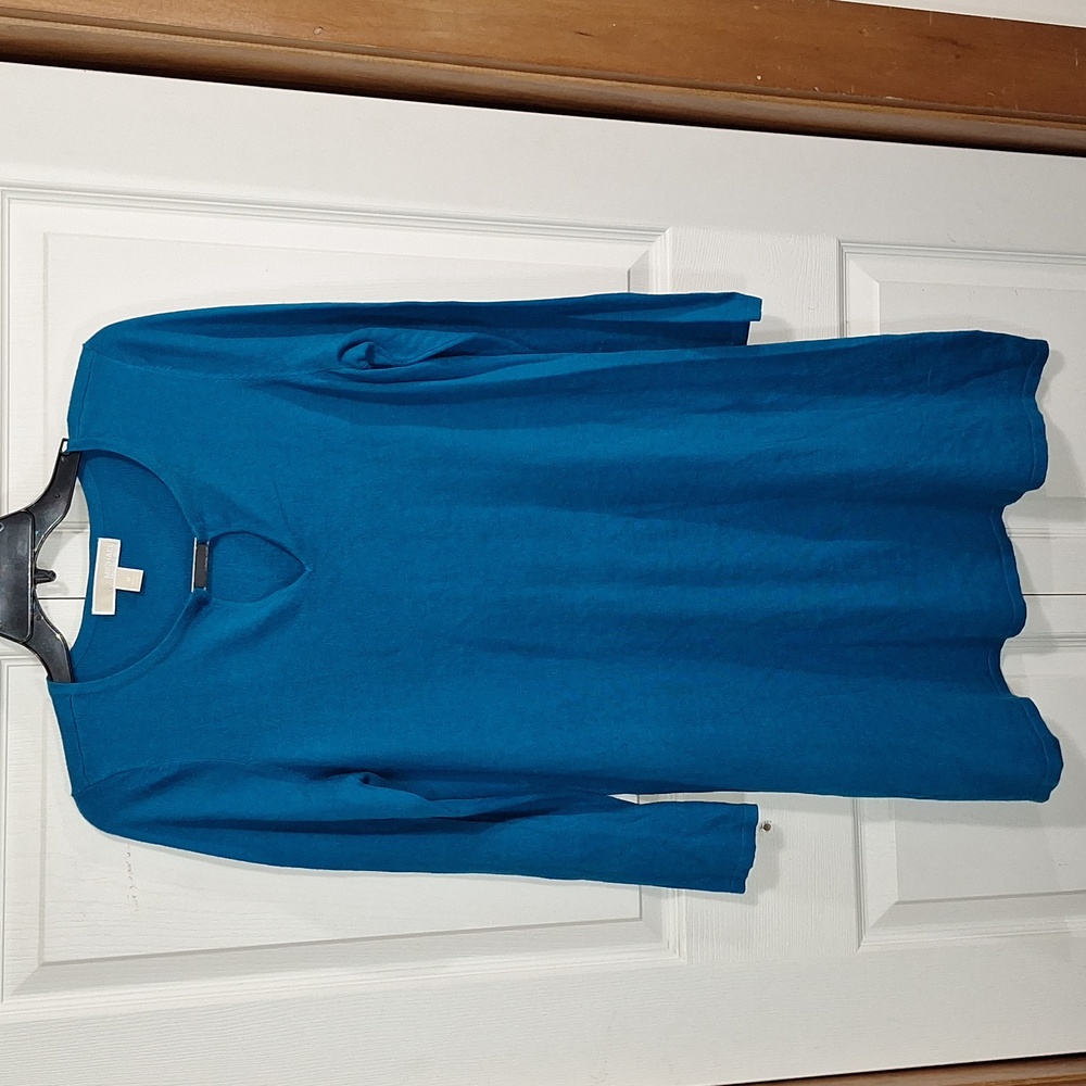 Michael Kors lightweight a-line sweater dress - deep teal/turquoise - midi - M - Picture 1 of 8